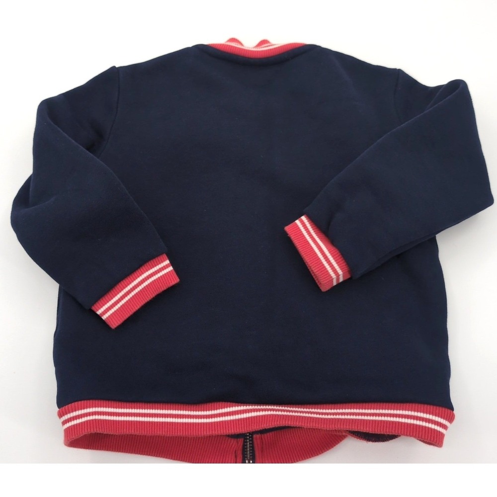 Lacoste x Keith Haring Kids Jacket Sz 3 Navy Blue Full Zip Varsity Bomber Heart - Picture 2 of 9
